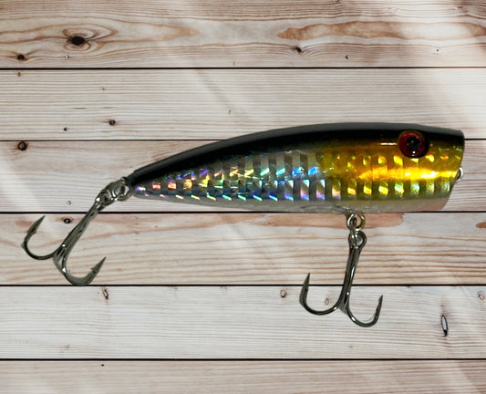 White and Red Body Popper Lure