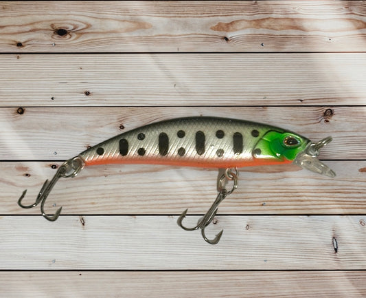 Green with White and Black Lines Fishing Lure