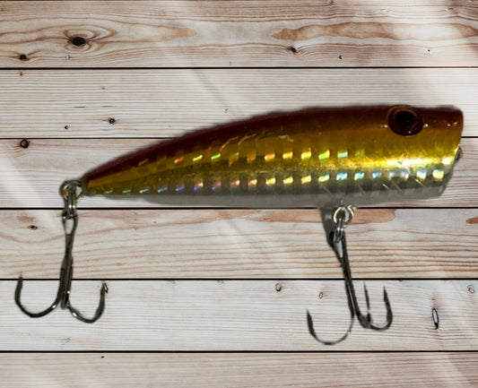 Orange Body With a Red Top Popper Lure