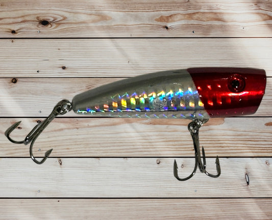 White and Red Popper Lure
