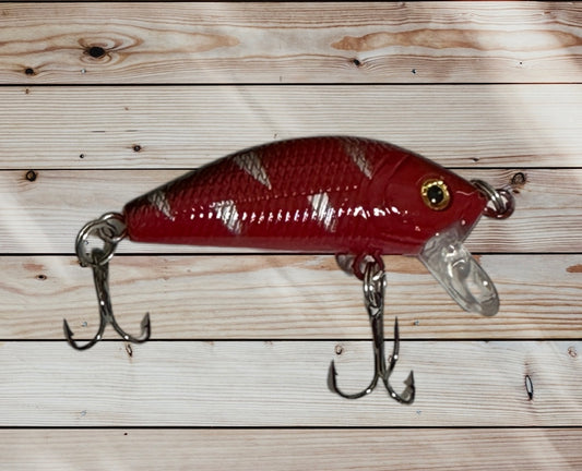 Red with White Stripes Crank Lure
